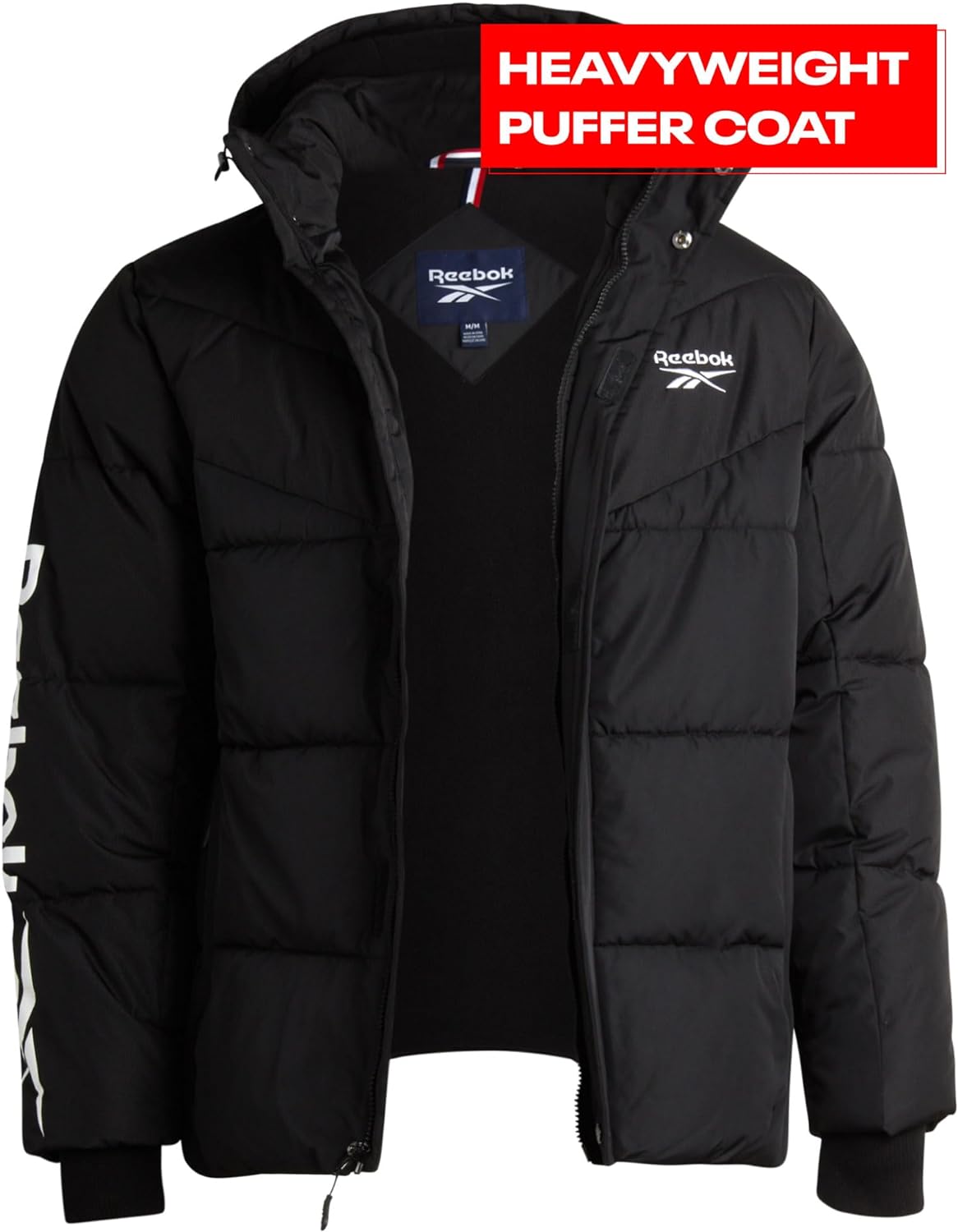 Reebok Men's Winter Jacket - Heavyweight Quilted Puffer Parka Coat - Weather Resistant Ski Jacket for Men (M-XXL) - Image 2